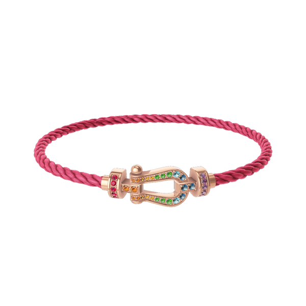 Force 10 Medium Rose Gold and Pav&eacute; Multi-Stone Cable Bracelet